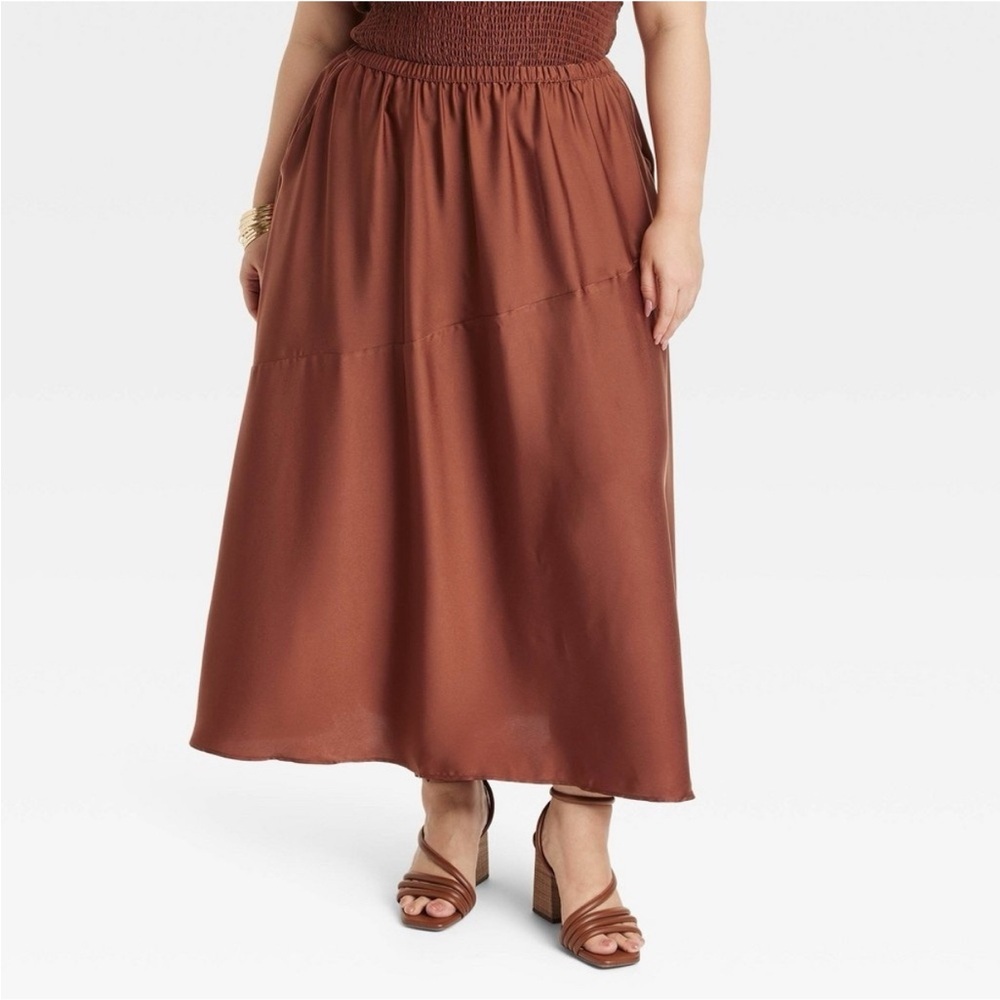 A New Day | Target | NWT Maxi A-Line Slip
Skirt Brown | Size 2X